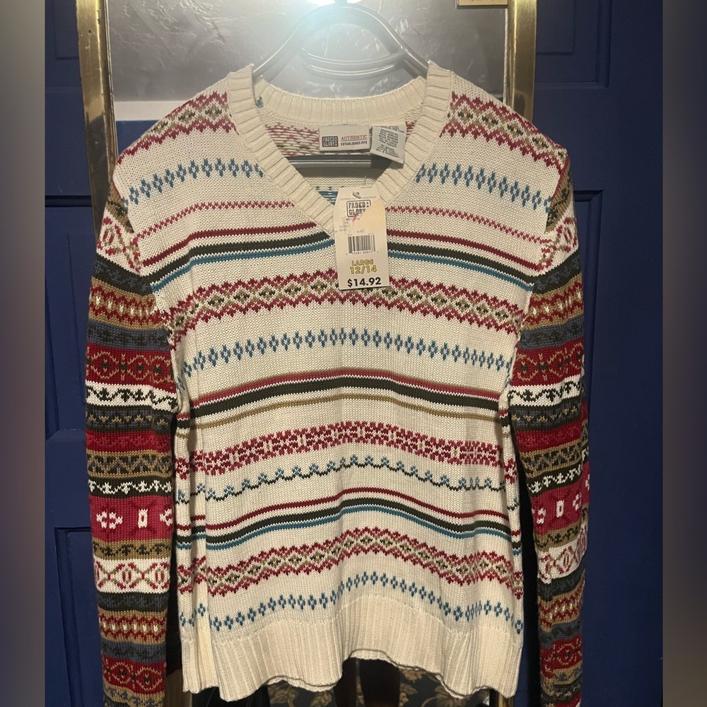 Faded Glory Multicolor Striped Sweater